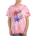 Girl 4Th Of July Red White Blue Star American Firework Tie-Dye T-shirts Coral Tie-Dye