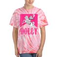 Girl Retro Personalized Dolly Cowgirl First Name Tie-Dye T-shirts Coral Tie-Dye