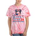 Hawk Tush Messy Bun Hawk Tuah 24 Spit On That Thing Tie-Dye T-shirts Coral Tie-Dye