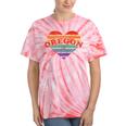 Oregon Retro Rainbow Heart 80S Whimsy Lgbtq Pride Stat Tie-Dye T-shirts Coral Tie-Dye