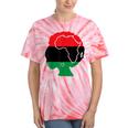 Pan African Flag Black Woman Melanin Black Pride Afro Pride Tie-Dye T-shirts Coral Tie-Dye