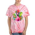 Pink Flamingo Party Tropical Bird With Sunglasses Vacation Tie-Dye T-shirts Coral Tie-Dye