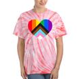 Progress Pride Rainbow Heart Lgbtq Gay Lesbian Trans Tie-Dye T-shirts Coral Tie-Dye