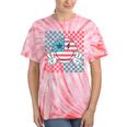 Retro Groovy America Usa Patriotic 4Th Of July Girls Tie-Dye T-shirts Coral Tie-Dye