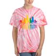 Retro Oakland Skyline Rainbow Lgbt Lesbian Gay Pride Tie-Dye T-shirts Coral Tie-Dye