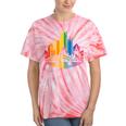 Retro Pittsburgh Skyline Rainbow Lgbt Lesbian Gay Pride Tie-Dye T-shirts Coral Tie-Dye