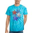 Girl 4Th Of July Red White Blue Star American Firework Tie-Dye T-shirts Turquoise Tie-Dye