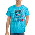 Hawk Tush Messy Bun Hawk Tuah 24 Spit On That Thing Tie-Dye T-shirts Turquoise Tie-Dye