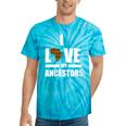 I Love My Ancestors Kente Pattern African Style Tie-Dye T-shirts Turquoise Tie-Dye