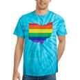 Ohio Map Gay Pride Rainbow Flag Lgbt Support Tie-Dye T-shirts Turquoise Tie-Dye