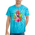 Pink Flamingo Party Tropical Bird With Sunglasses Vacation Tie-Dye T-shirts Turquoise Tie-Dye