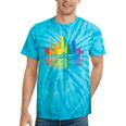 Retro Oakland Skyline Rainbow Lgbt Lesbian Gay Pride Tie-Dye T-shirts Turquoise Tie-Dye
