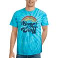 Summer Camp Counselor Staff Groovy Rainbow Camp Counselor Tie-Dye T-shirts Turquoise Tie-Dye