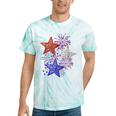 Girl 4Th Of July Red White Blue Star American Firework Tie-Dye T-shirts Mint Tie-Dye