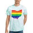 Ohio Map Gay Pride Rainbow Flag Lgbt Support Tie-Dye T-shirts Mint Tie-Dye