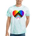 Progress Pride Rainbow Heart Lgbtq Gay Lesbian Trans Tie-Dye T-shirts Mint Tie-Dye