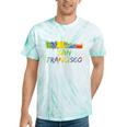 Rainbow Colorful Graffiti Style San Francisco City Skyline Tie-Dye T-shirts Mint Tie-Dye