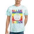 Retro Lgbt Rainbow Flag Hail Gay Satan Lgbt Goth Gay Pride Tie-Dye T-shirts Mint Tie-Dye