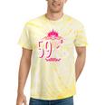 I Am 59 Plus 1 Middle Finger Pink Crown 60Th Birthday Tie-Dye T-shirts Yellow Tie-Dye