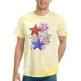 Girl 4Th Of July Red White Blue Star American Firework Tie-Dye T-shirts Yellow Tie-Dye