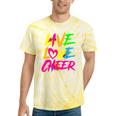 Happy Live Love Cheer Cute Girls Cheerleader Tie-Dye T-shirts Yellow Tie-Dye