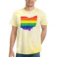 Ohio Map Gay Pride Rainbow Flag Lgbt Support Tie-Dye T-shirts Yellow Tie-Dye