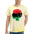 Pan African Flag Black Woman Melanin Black Pride Afro Pride Tie-Dye T-shirts Yellow Tie-Dye
