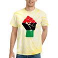 Pan African Unia Flag Fist Black History Black Liberation Tie-Dye T-shirts Yellow Tie-Dye