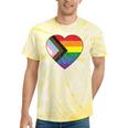 Progress Pride Flag Vintage Rainbow Heart Love Lgbt Pocket Tie-Dye T-shirts Yellow Tie-Dye