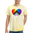 Progress Pride Rainbow Heart Lgbtq Gay Lesbian Trans Tie-Dye T-shirts Yellow Tie-Dye