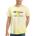 Rainbow Colorful Graffiti Style San Francisco City Skyline Tie-Dye T-shirts Yellow Tie-Dye