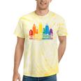 Retro Cincinnati Skyline Rainbow Lgbt Lesbian Gay Pride Tie-Dye T-shirts Yellow Tie-Dye