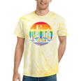 Retro Lgbt Rainbow Charlotte Skyline Lesbian Gay Pride Tie-Dye T-shirts Yellow Tie-Dye