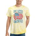 She Loves Jesus And America Too Fourth Of July Women Tie-Dye T-shirts Yellow Tie-Dye