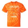 Cat Lover Cats And Singing Kittens Pet Women Tie-Dye T-shirts Orange Tie-Dye