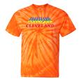 Cleveland City Gay Pride Rainbow Word Tie-Dye T-shirts Orange Tie-Dye