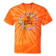 Floral 91 Years Loved 91St Birthday For Grandma Women Tie-Dye T-shirts Orange Tie-Dye