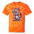 I Go Meow Colorful Singing Cat Tie-Dye T-shirts Orange Tie-Dye