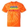 Hawaii State Gay Pride Rainbow Word Tie-Dye T-shirts Orange Tie-Dye