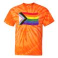 Inclusive Progress Pride Flag Gay Pride Lgbtq Rainbow Flag Tie-Dye T-shirts Orange Tie-Dye