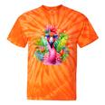 Pink Flamingo Party Tropical Bird With Sunglasses Vacation Tie-Dye T-shirts Orange Tie-Dye