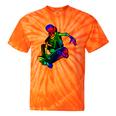 Skeleton On Skateboard Rainbow Skater Graffiti Skateboarding Tie-Dye T-shirts Orange Tie-Dye