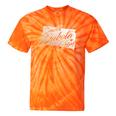 South Dakota Girl Vintage Distressed State Outline Women's Tie-Dye T-shirts Orange Tie-Dye