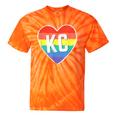 Vintage Rainbow Heart Kc Tie-Dye T-shirts Orange Tie-Dye