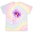 Alzheimer's Awareness Sunflower Purple Ribbon Support Womens Tie-Dye T-shirts Rainbow Tie-Dye