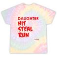 My Daughter Knows How To Hit Steal Run For Softball Mom Dad Tie-Dye T-shirts Rainbow Tie-Dye