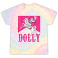 Girl Retro Personalized Dolly Cowgirl First Name Tie-Dye T-shirts Rainbow Tie-Dye