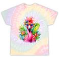 Pink Flamingo Party Tropical Bird With Sunglasses Vacation Tie-Dye T-shirts Rainbow Tie-Dye
