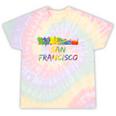 Rainbow Colorful Graffiti Style San Francisco City Skyline Tie-Dye T-shirts Rainbow Tie-Dye