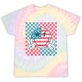 Retro Groovy America Usa Patriotic 4Th Of July Girls Tie-Dye T-shirts Rainbow Tie-Dye